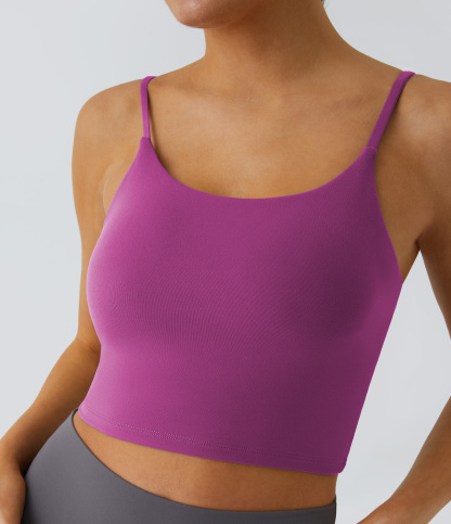 Basic Padded Workout Cropped Low Support Tank Top A-C Cups
