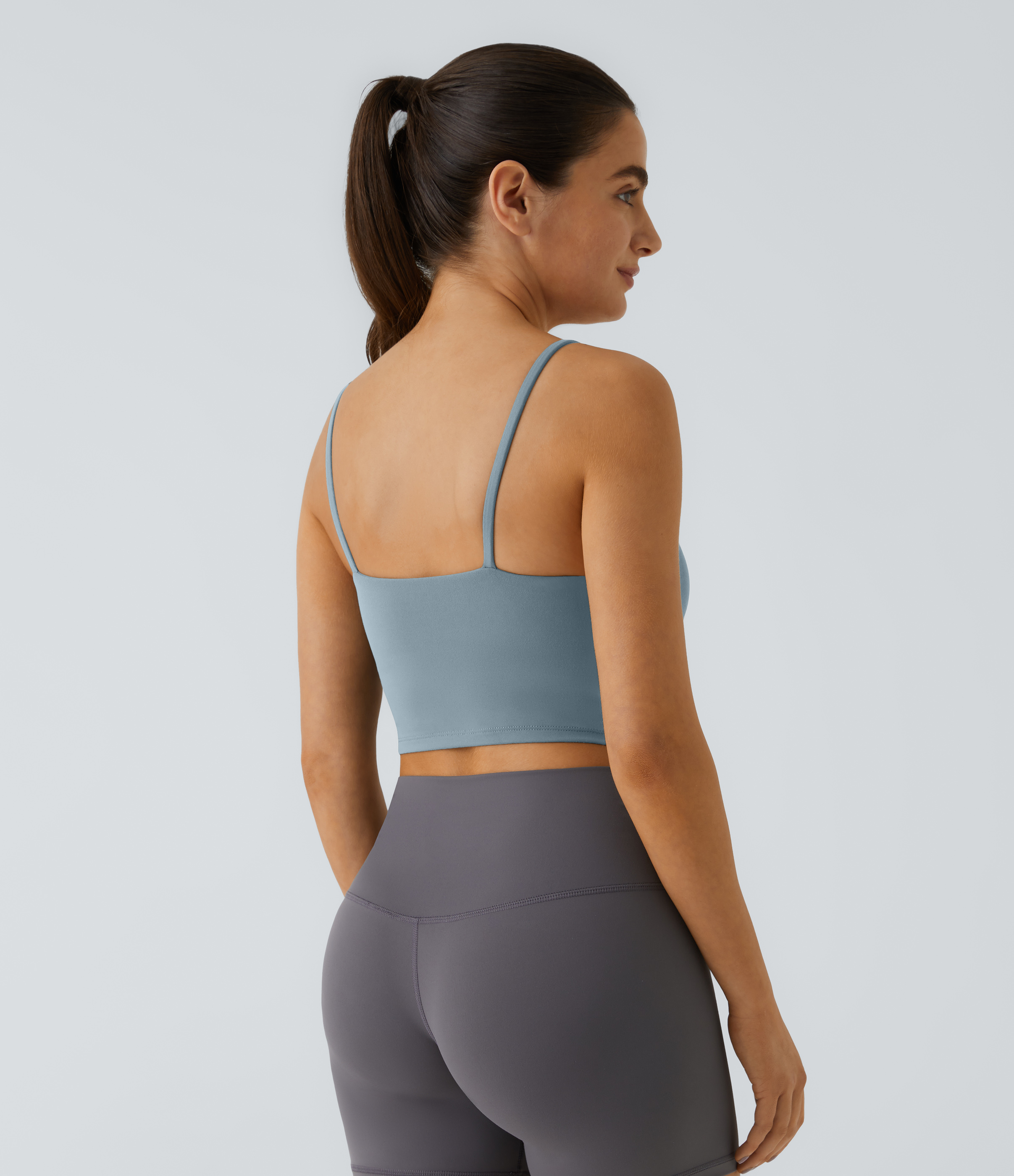 Basic Padded Workout Cropped Low Support Tank Top A-C Cups