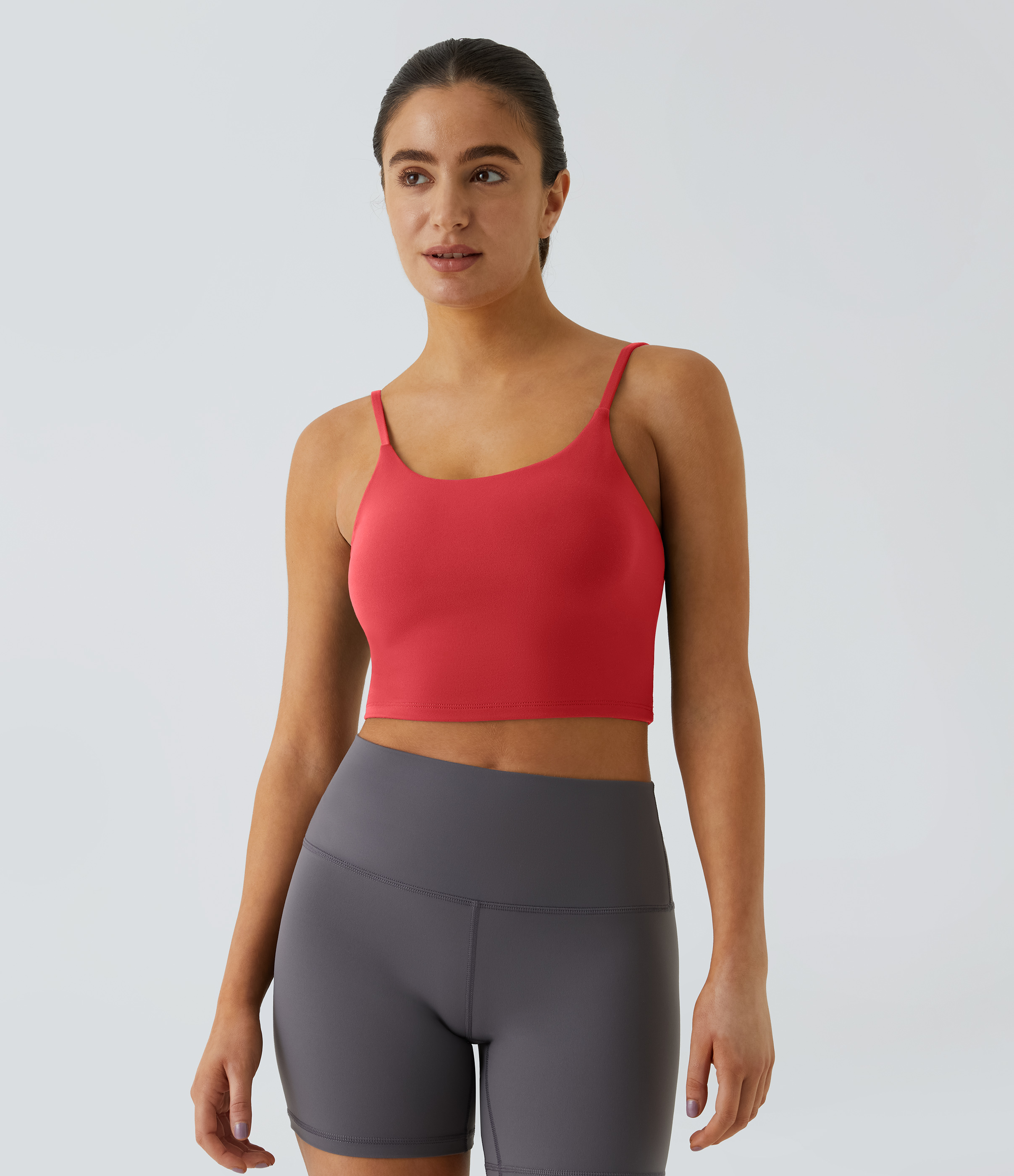 Basic Padded Workout Cropped Low Support Tank Top A-C Cups