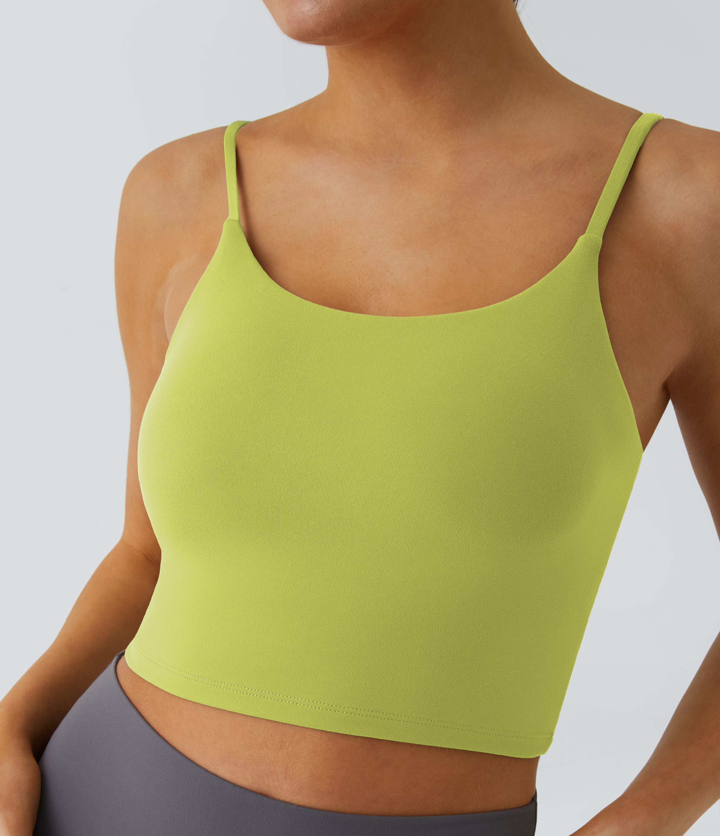 Basic Padded Workout Cropped Low Support Tank Top A-C Cups
