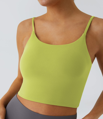 Basic Padded Workout Cropped Low Support Tank Top A-C Cups