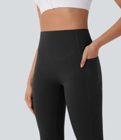 High Waisted Tummy Control Butt Lifting Ruched Pocket Shaping Yoga Leggings