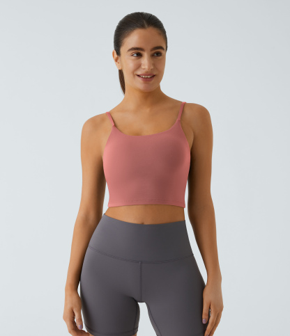 Basic Padded Workout Cropped Low Support Tank Top A-C Cups