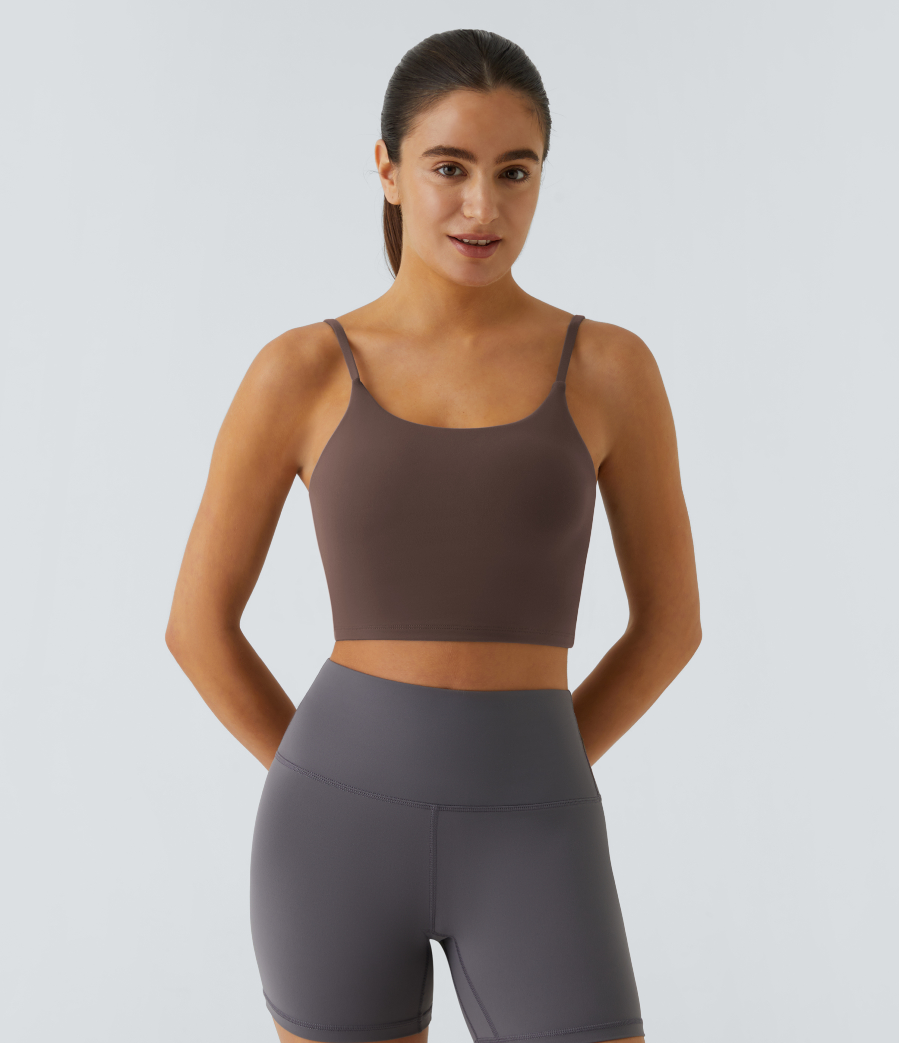 Basic Padded Workout Cropped Low Support Tank Top A-C Cups