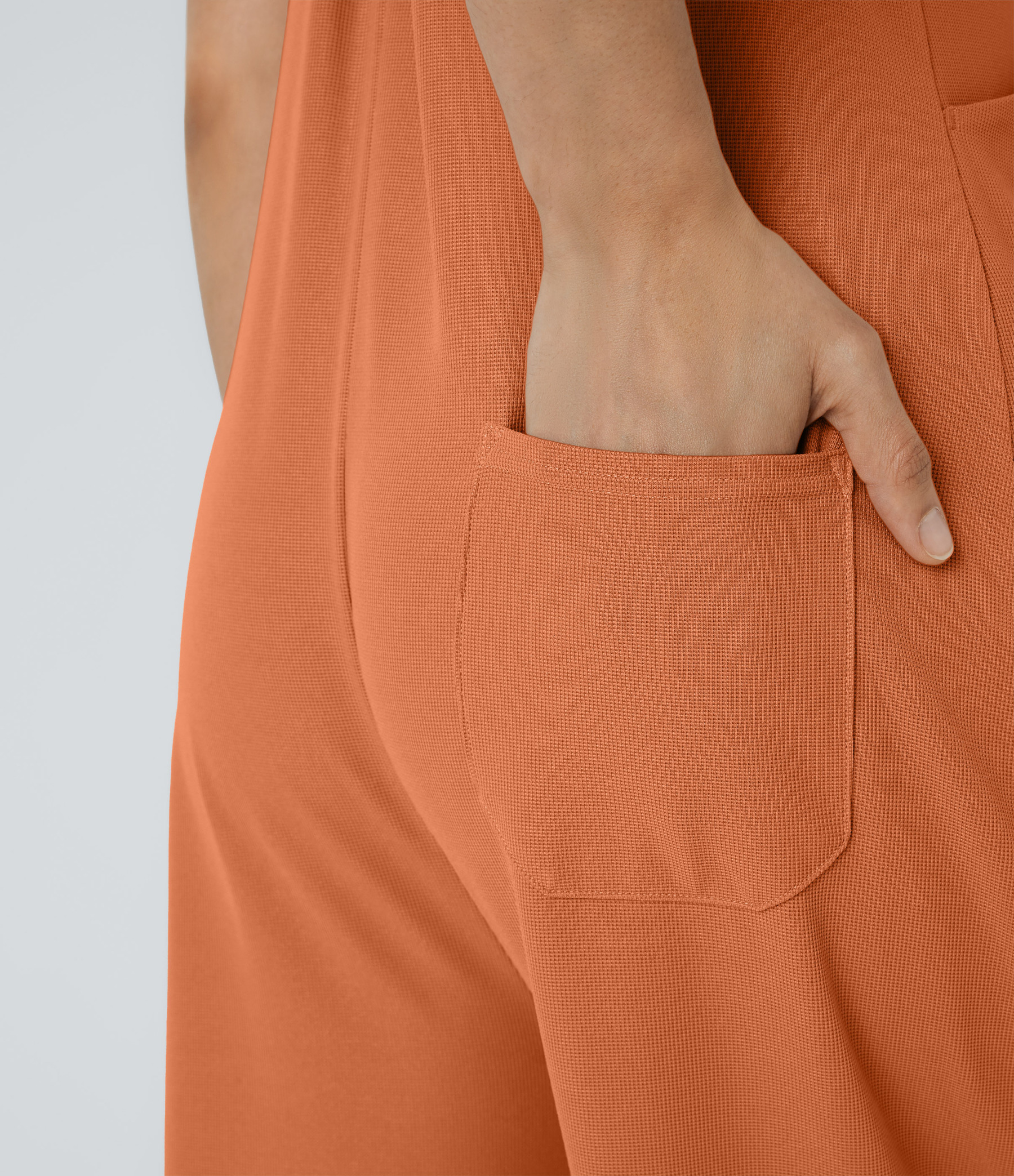 Pockets Waffle Casual Overalls