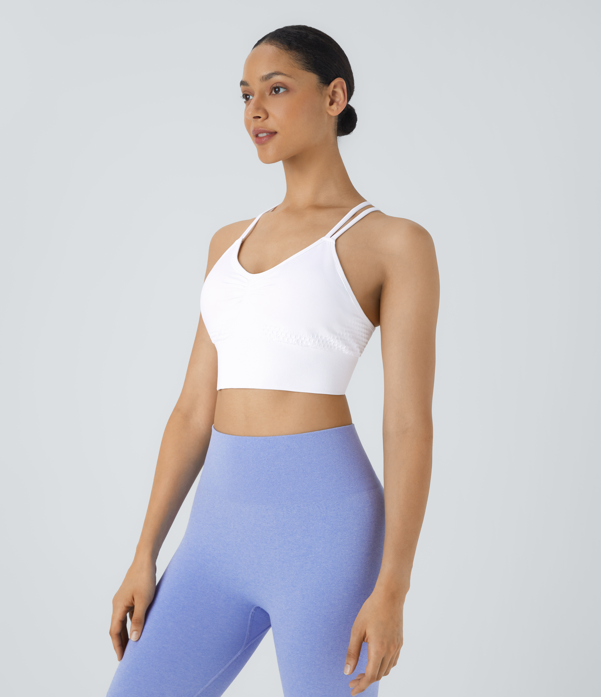 OneForm Seamless Flow Low Support Ruched Double Straps Sports Bra A-C Cups