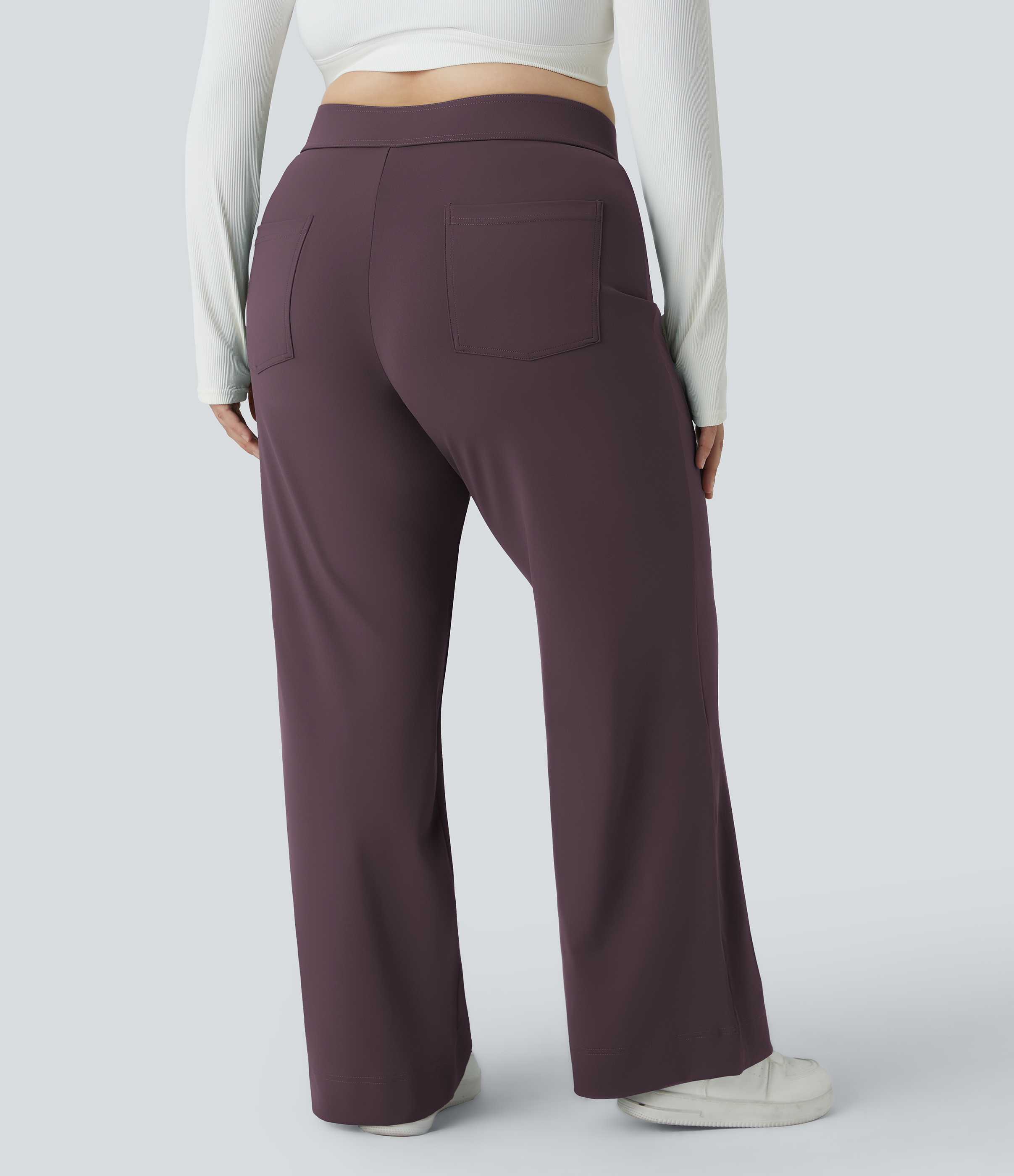 DayStretch High Waisted Pockets Straight Leg Casual Plus Size Pants