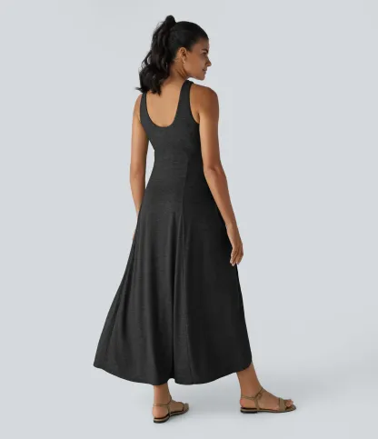 U-Neck Elegant Long Casual Sling Dress