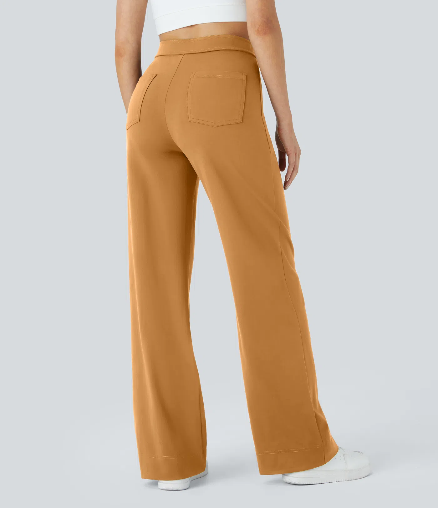 DayStretch High Waisted Pockets Straight Leg Casual Pants