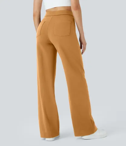 DayStretch High Waisted Pockets Straight Leg Casual Pants