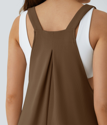 Pockets Waffle Casual Jogger Overalls