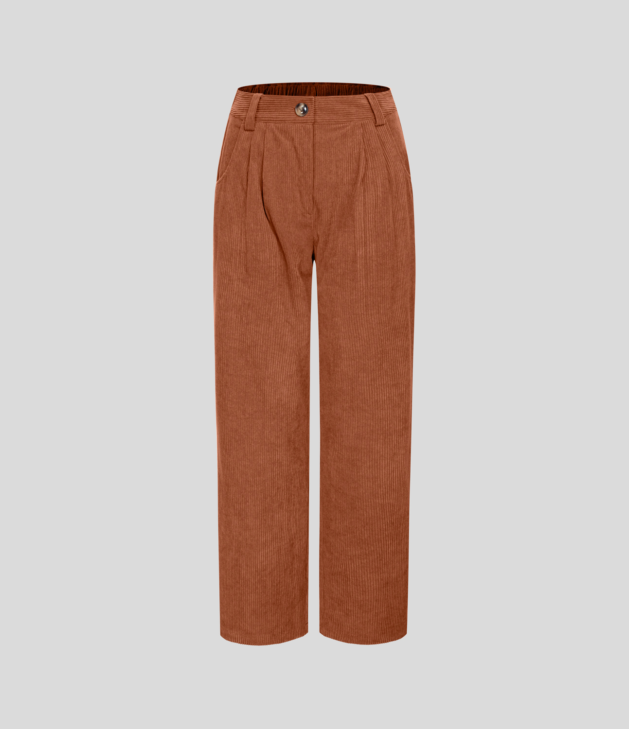Mid Rise Zipper Pocket Corduroy Casual Pants