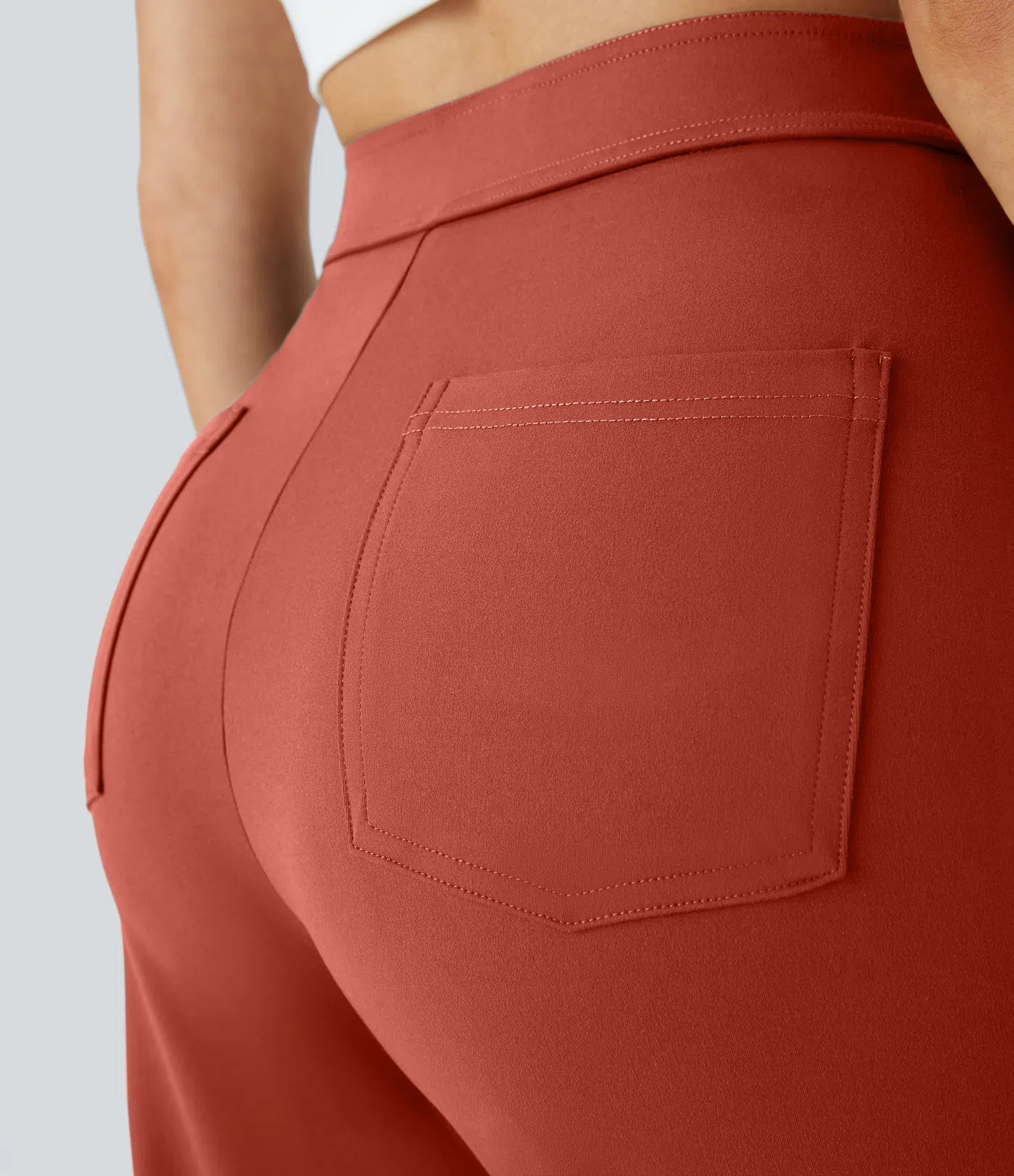 DayStretch High Waisted Pockets Straight Leg Casual Pants