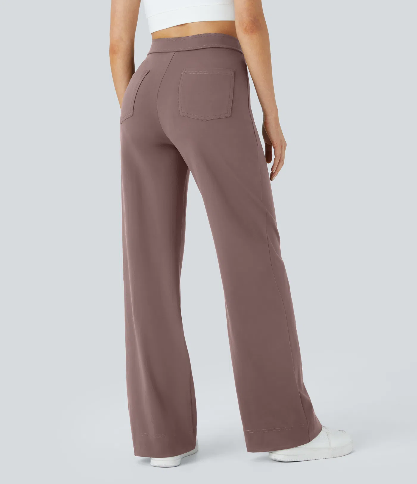 DayStretch High Waisted Pockets Straight Leg Casual Pants