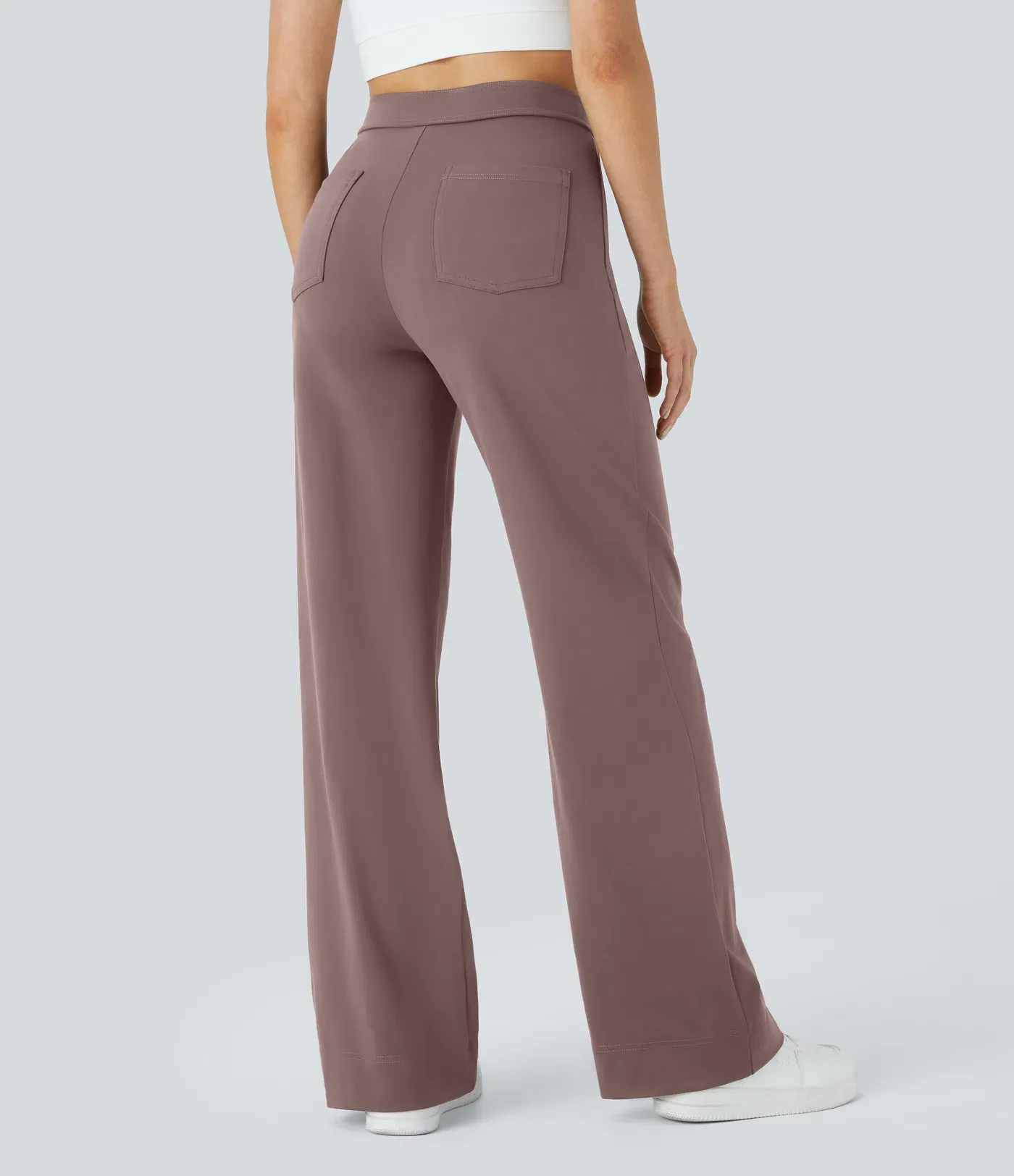 DayStretch High Waisted Pockets Straight Leg Casual Pants