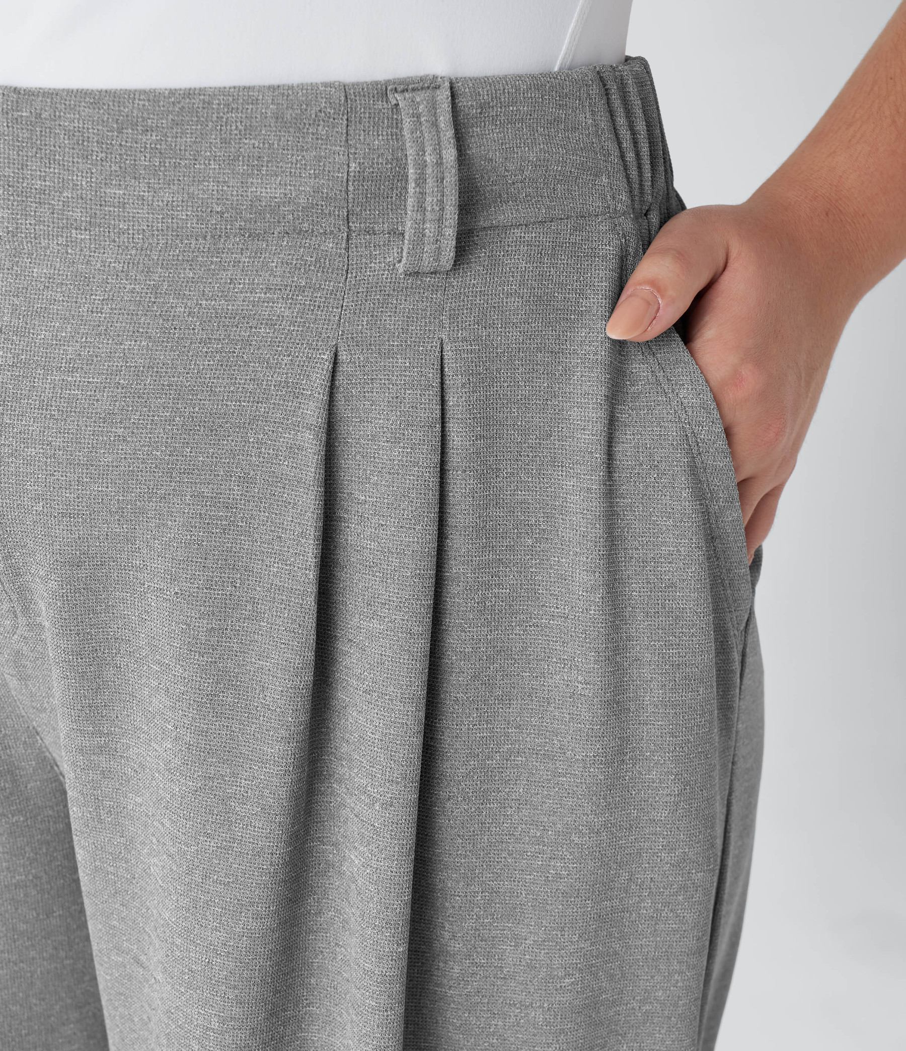 High Waisted Pocket Wide Leg Waffle Work Plus Size Pants