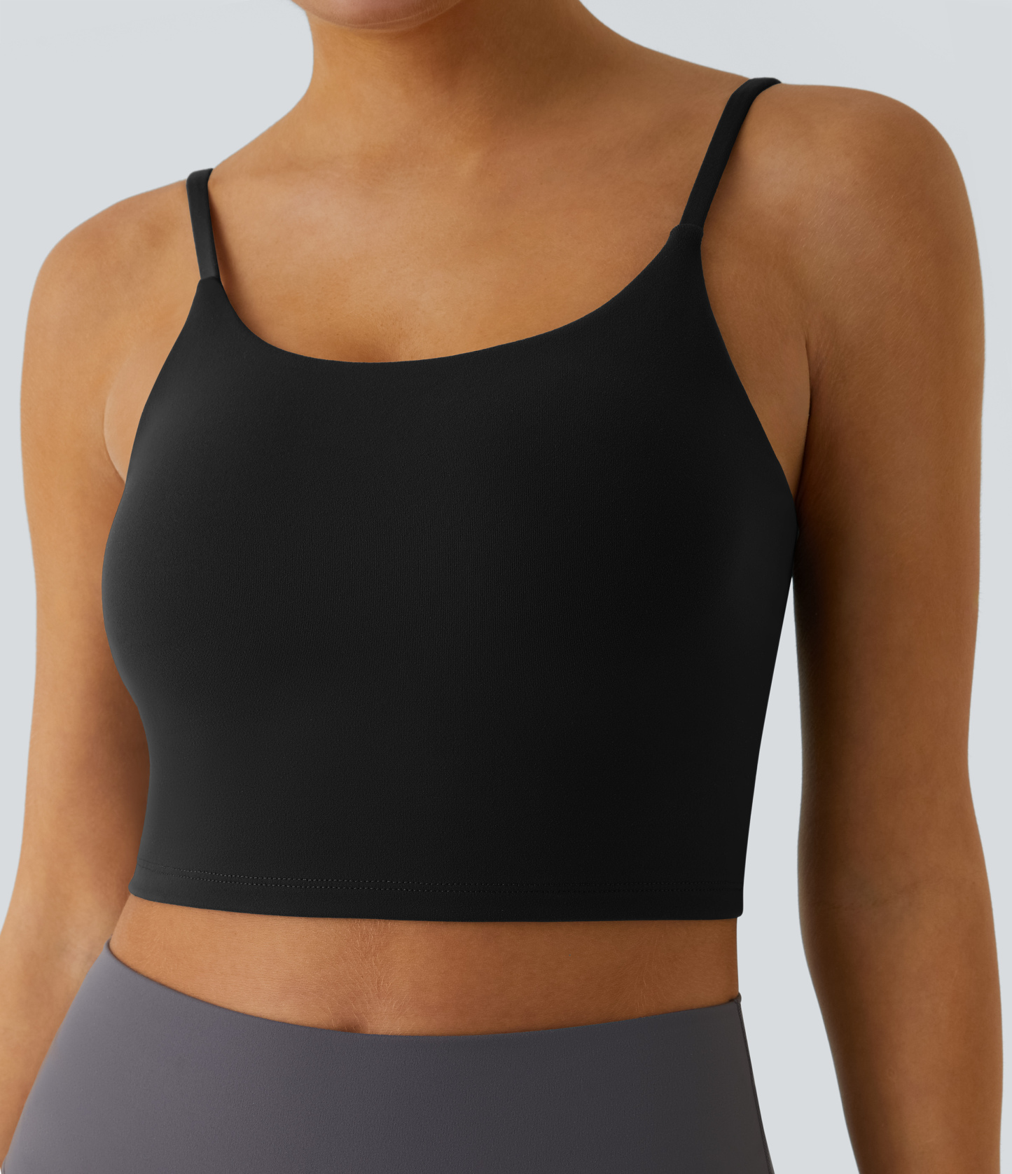 Basic Padded Workout Cropped Low Support Tank Top A-C Cups