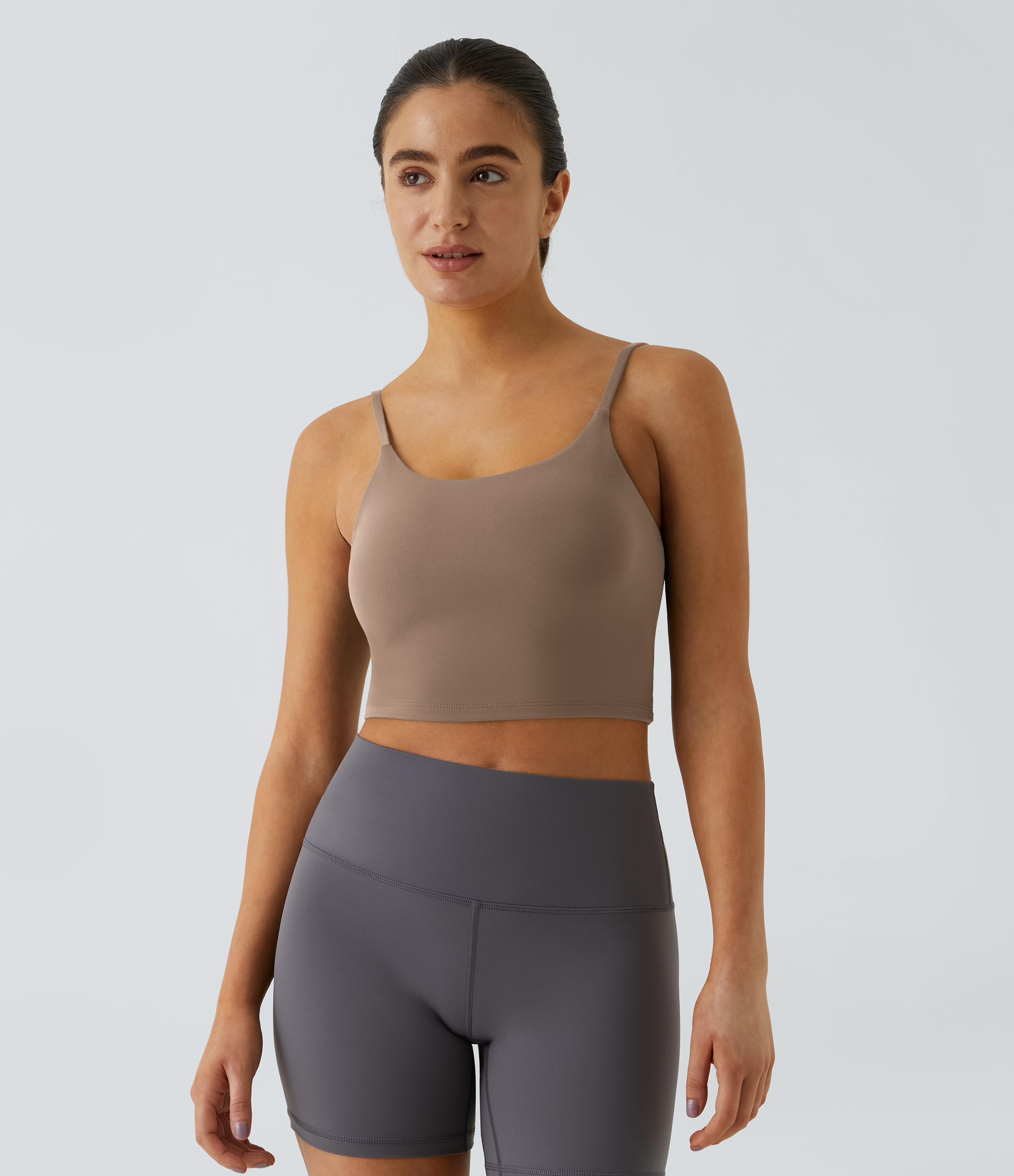 Basic Padded Workout Cropped Low Support Tank Top A-C Cups