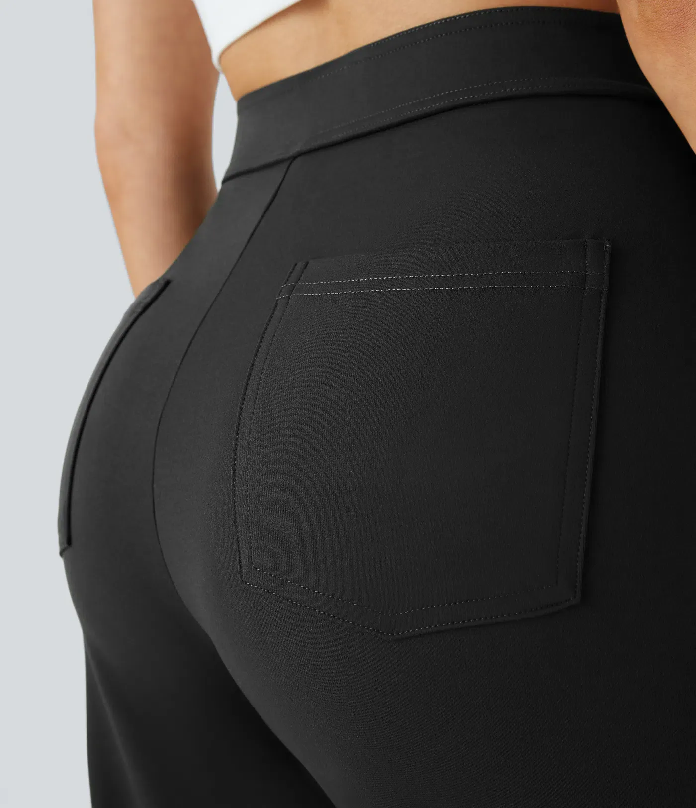 DayStretch High Waisted Pockets Straight Leg Casual Pants