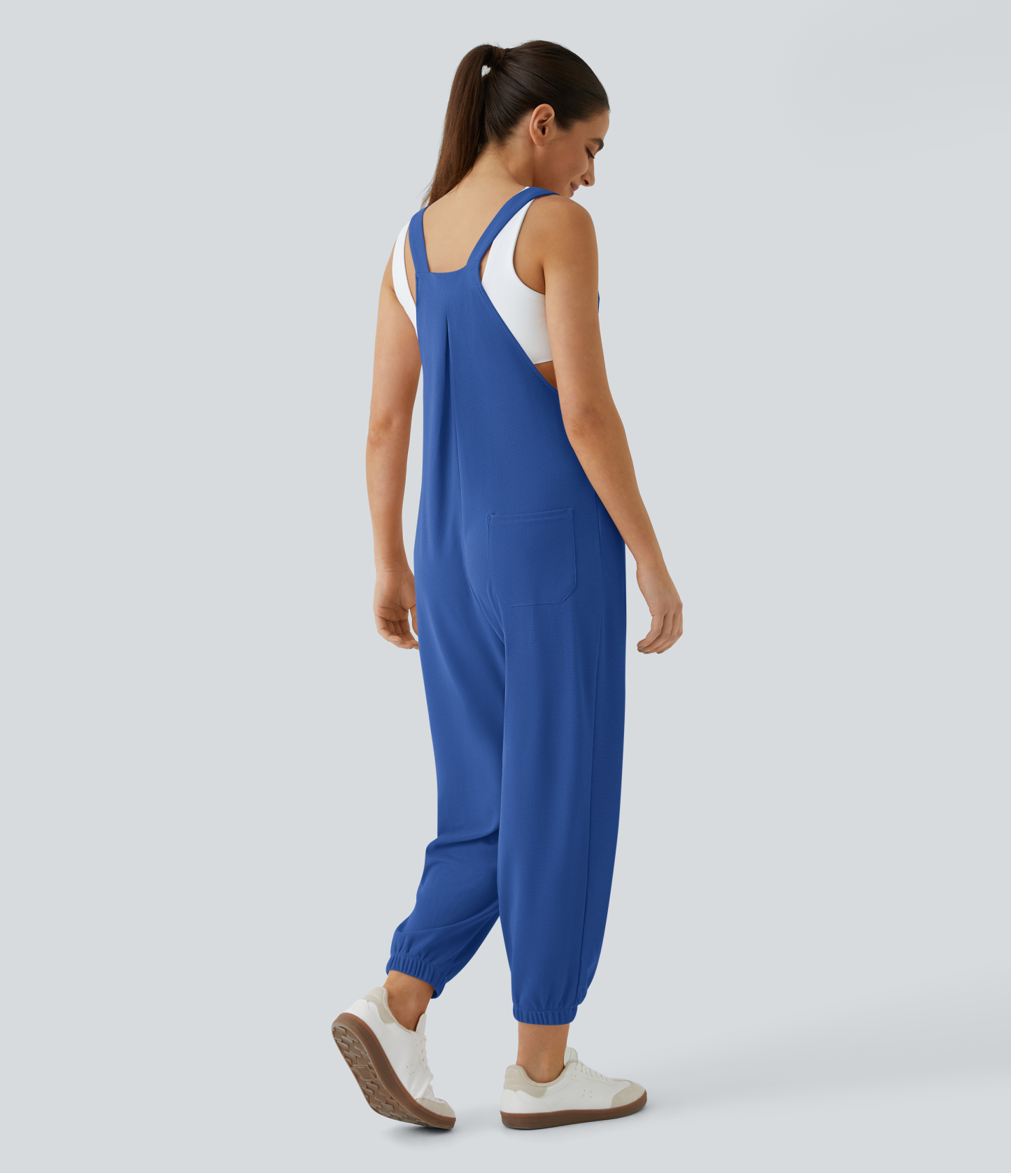 Pockets Waffle Casual Jogger Overalls
