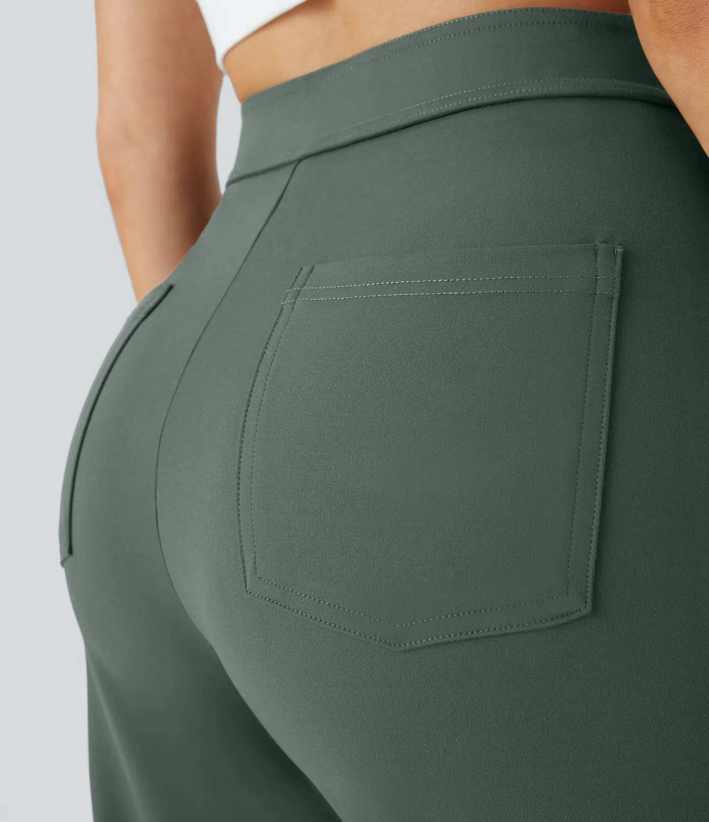 DayStretch High Waisted Pockets Straight Leg Casual Pants