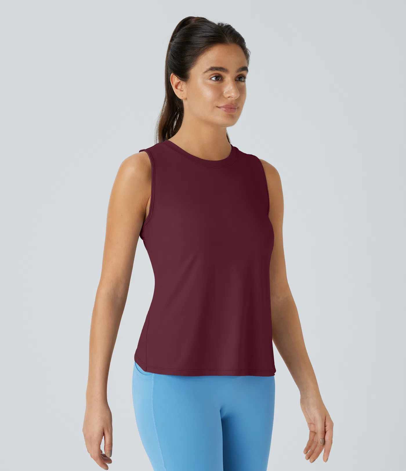 Hollow Cross Hem Solid Color Yoga Vest