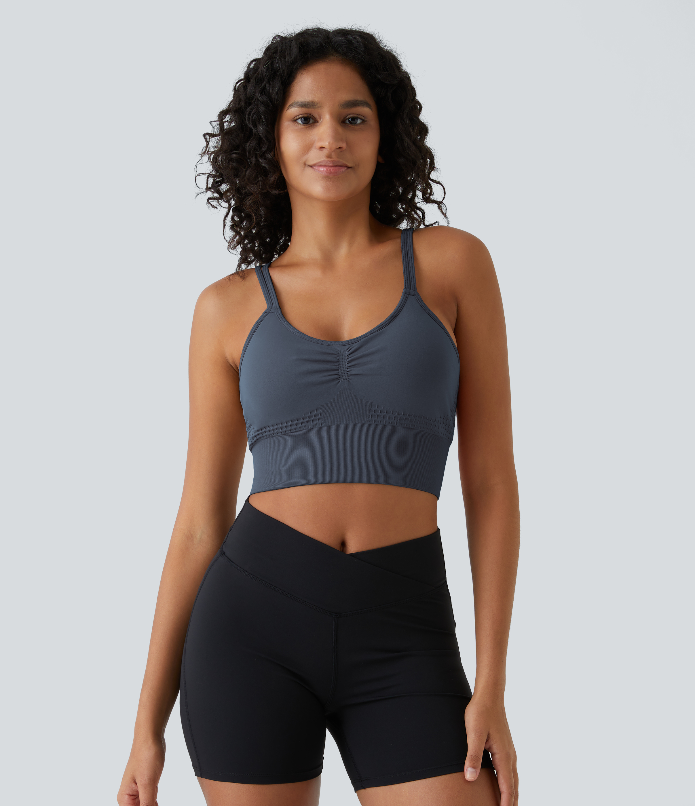 OneForm Seamless Flow Low Support Ruched Double Straps Sports Bra A-C Cups