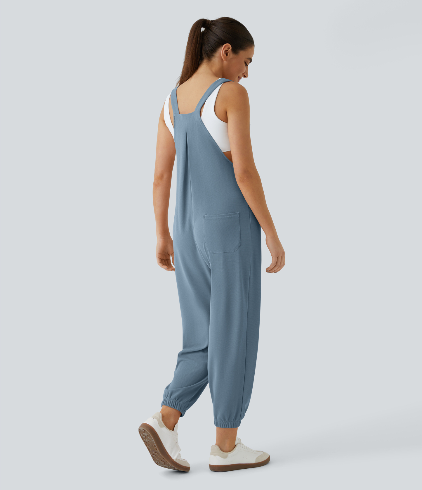 Pockets Waffle Casual Jogger Overalls