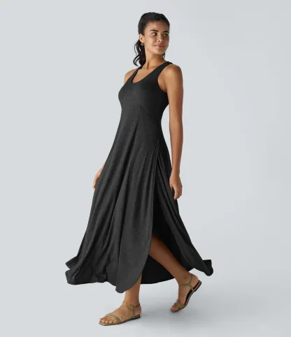 U-Neck Elegant Long Casual Sling Dress