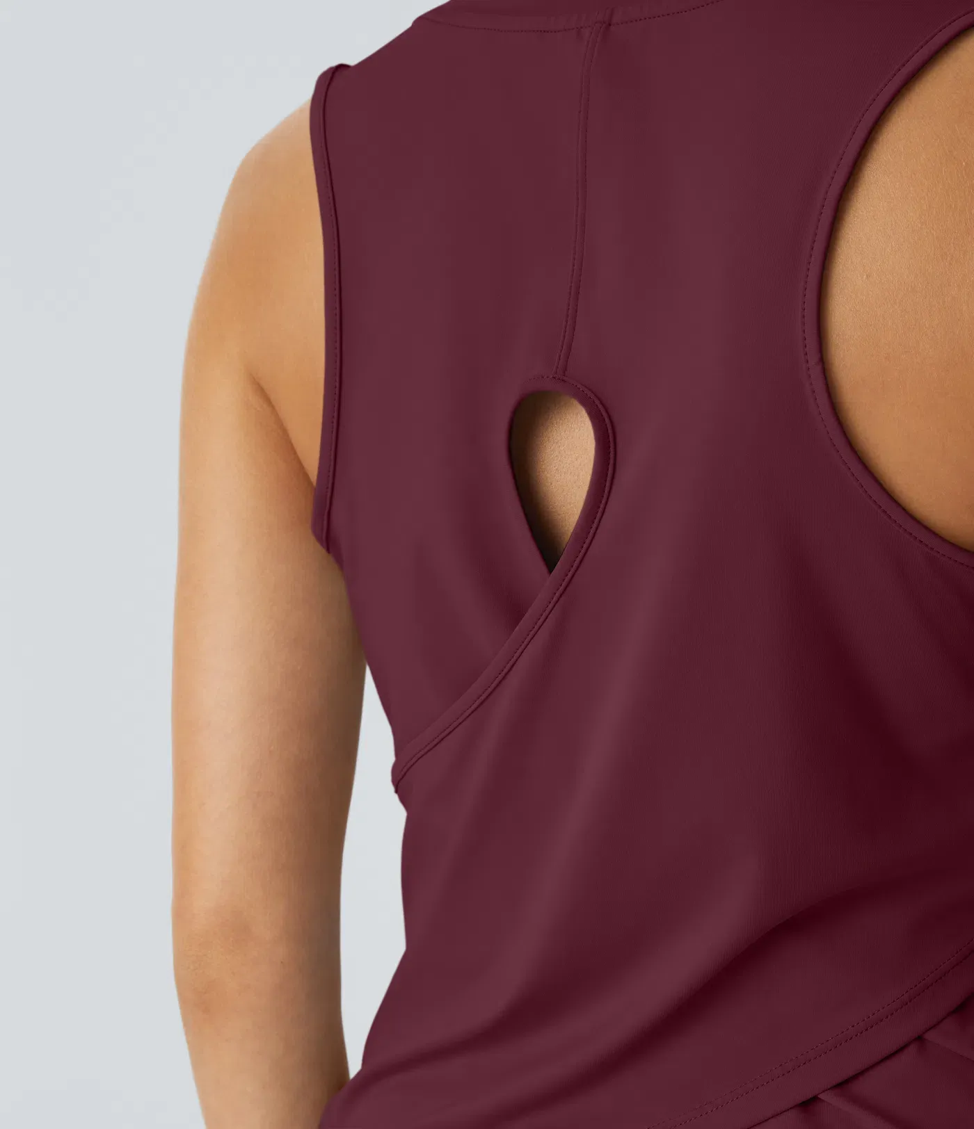 Hollow Cross Hem Solid Color Yoga Vest