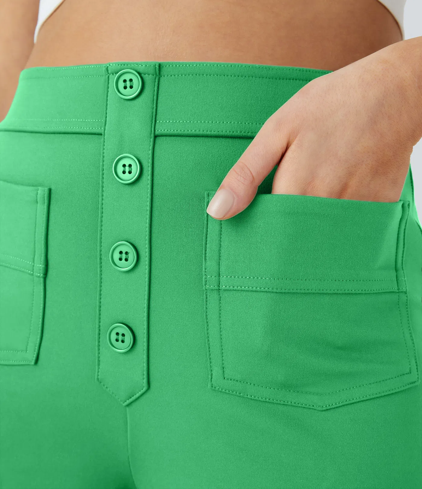 DayStretch High Waisted Pockets Straight Leg Casual Pants