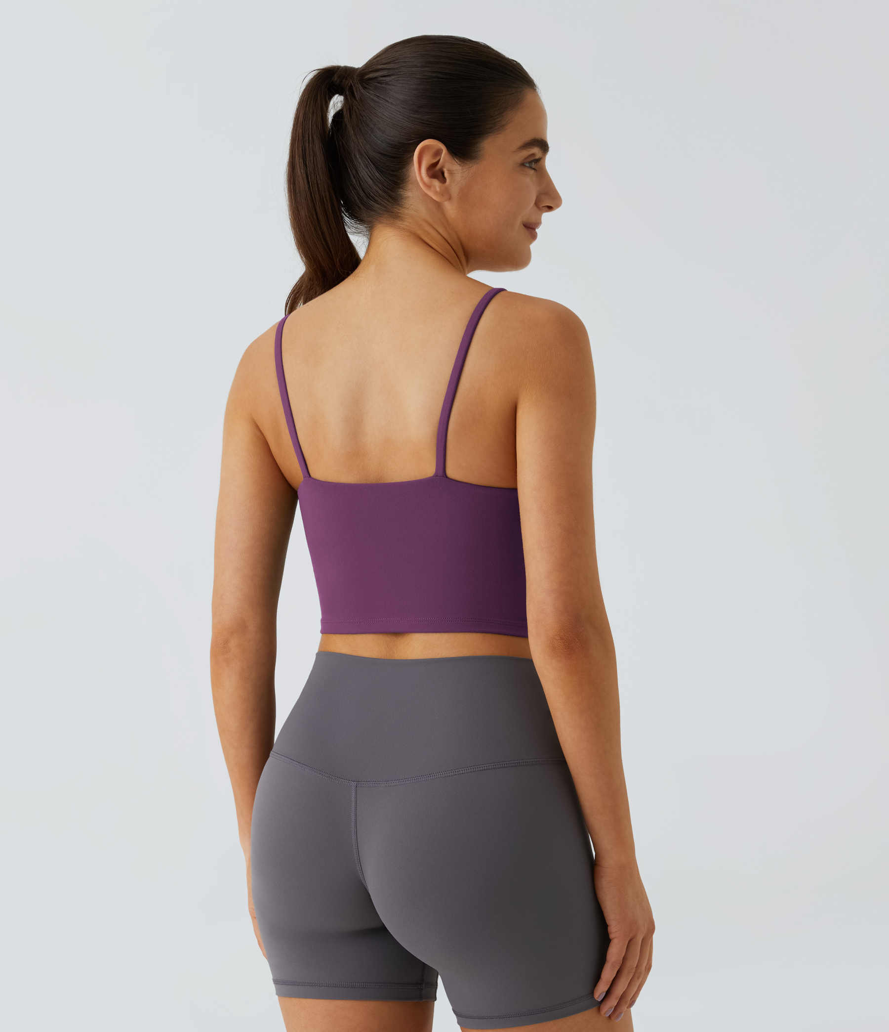Basic Padded Workout Cropped Low Support Tank Top A-C Cups
