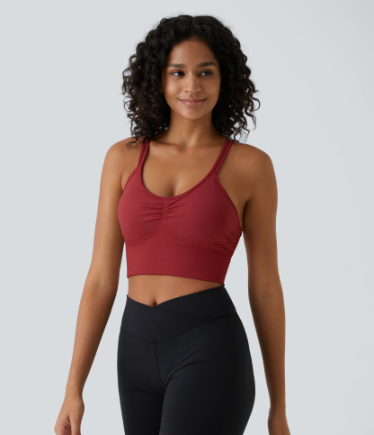 OneForm Seamless Flow Low Support Ruched Double Straps Sports Bra A-C Cups