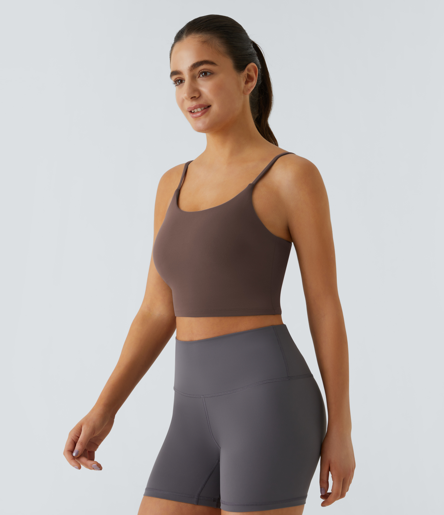 Basic Padded Workout Cropped Low Support Tank Top A-C Cups
