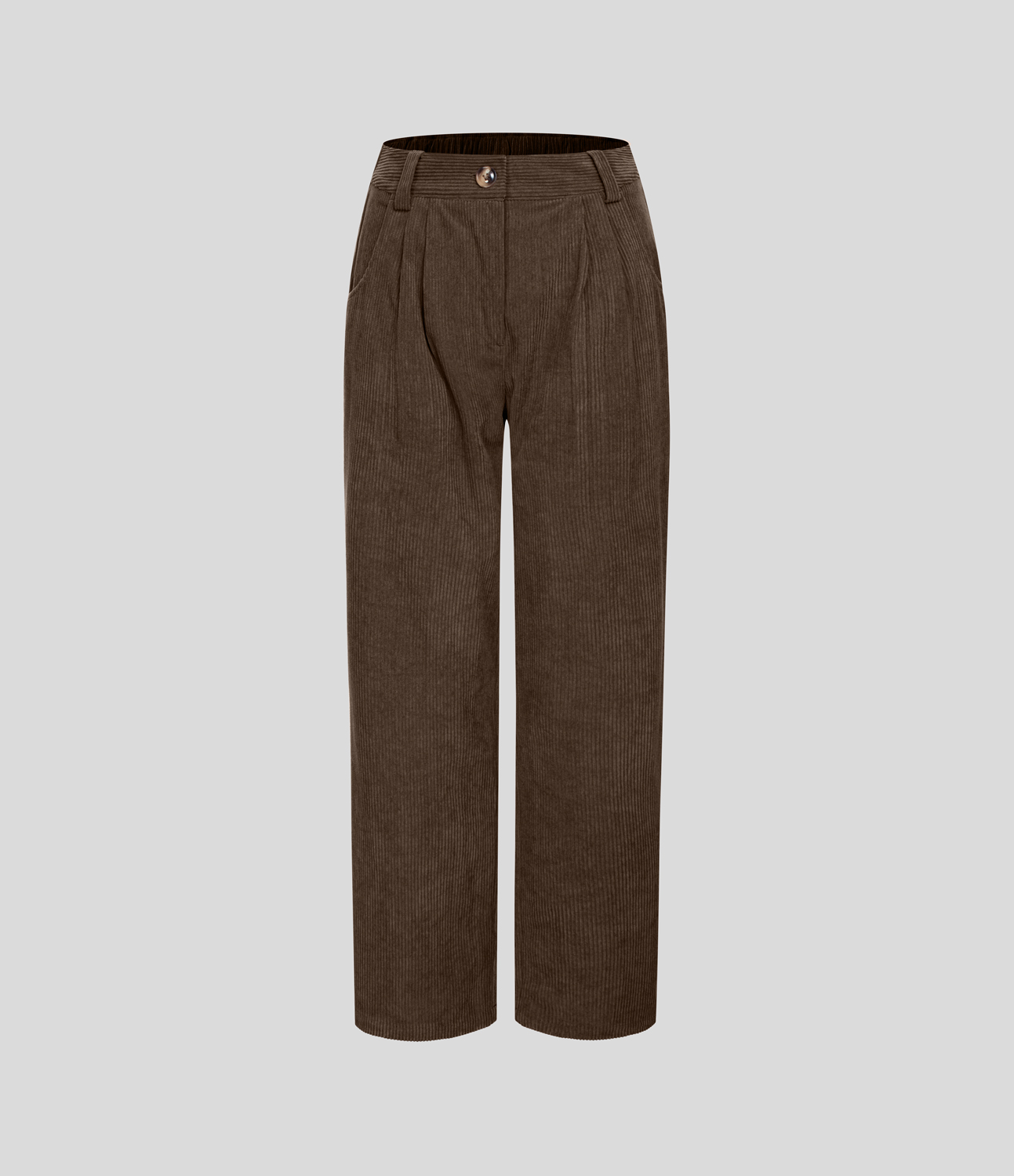 Mid Rise Zipper Pocket Corduroy Casual Pants