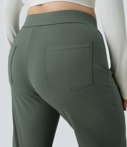 DayStretch High Waisted Pockets Straight Leg Casual Plus Size Pants