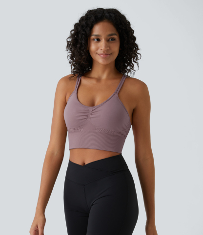 OneForm Seamless Flow Low Support Ruched Double Straps Sports Bra A-C Cups