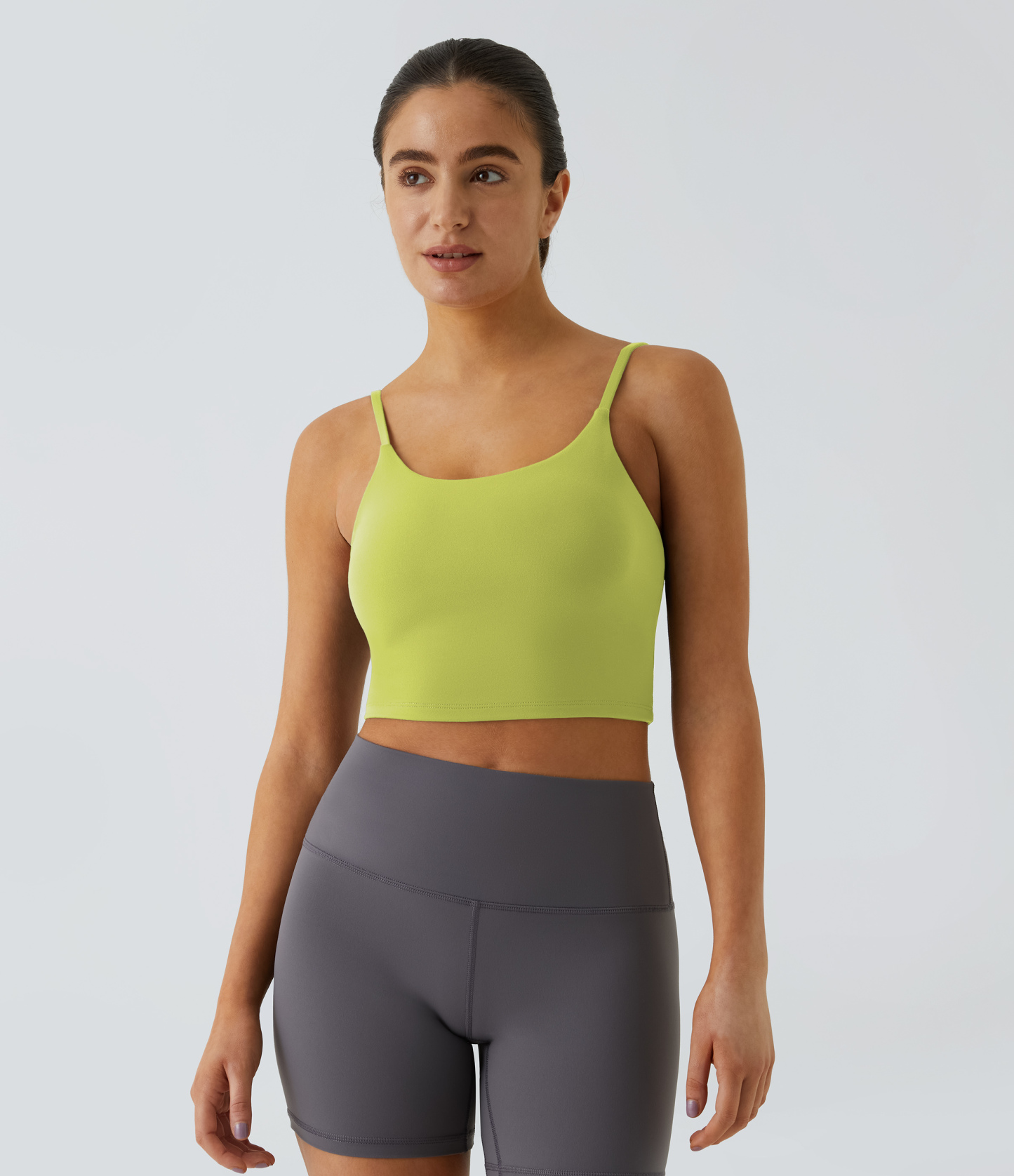 Basic Padded Workout Cropped Low Support Tank Top A-C Cups