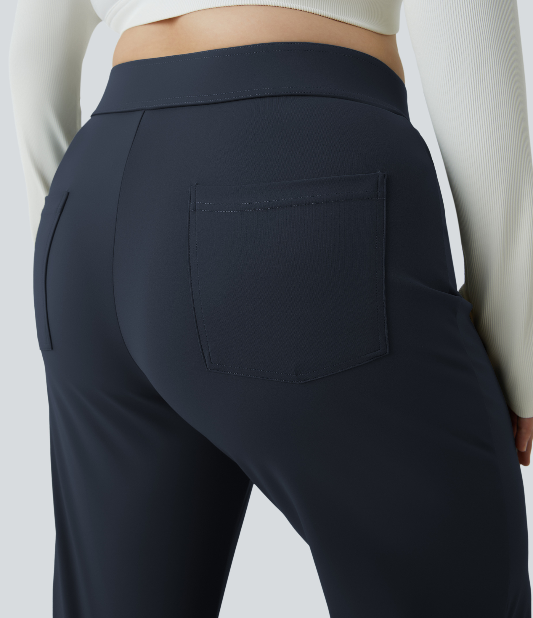 DayStretch High Waisted Pockets Straight Leg Casual Plus Size Pants