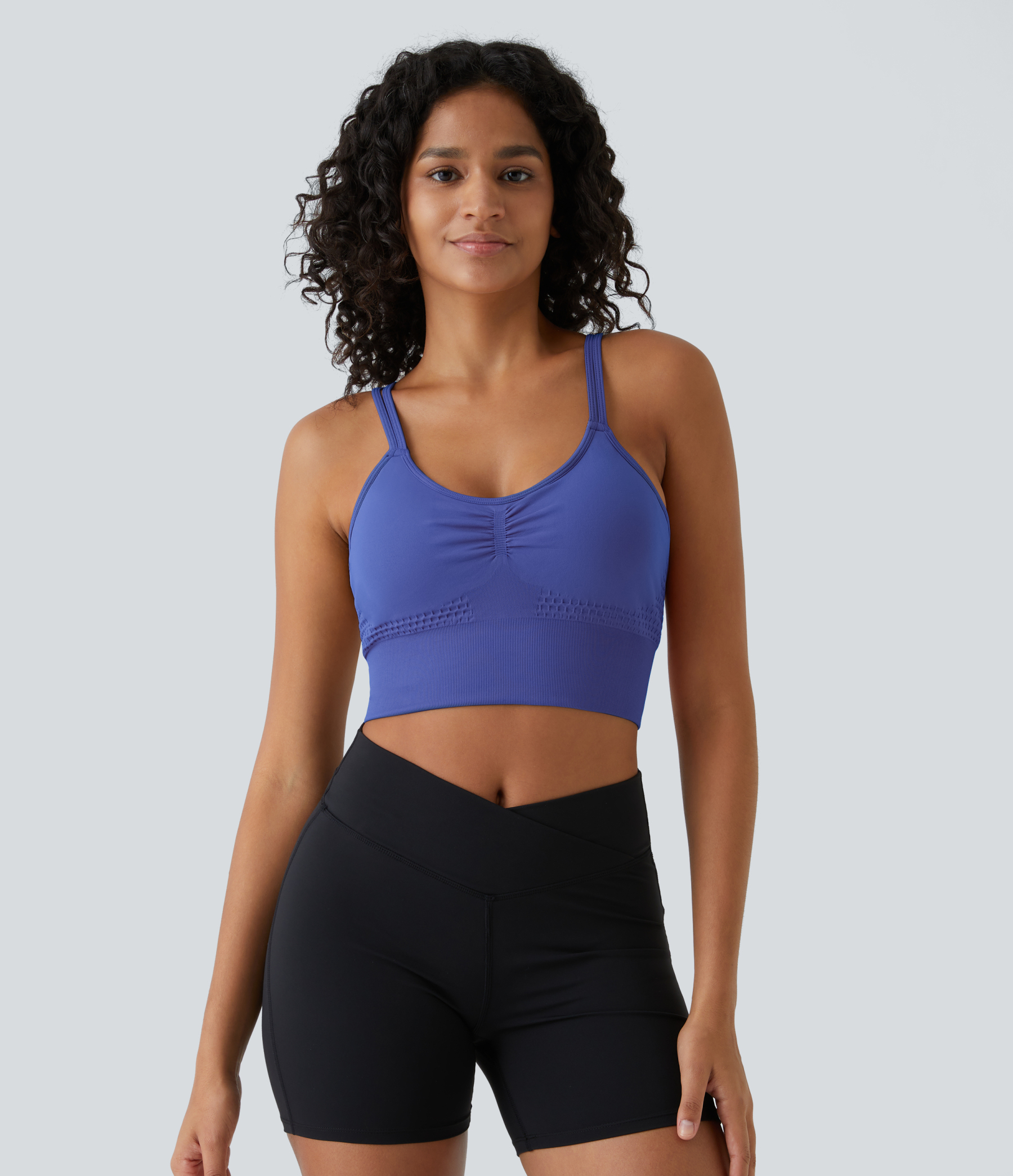 OneForm Seamless Flow Low Support Ruched Double Straps Sports Bra A-C Cups