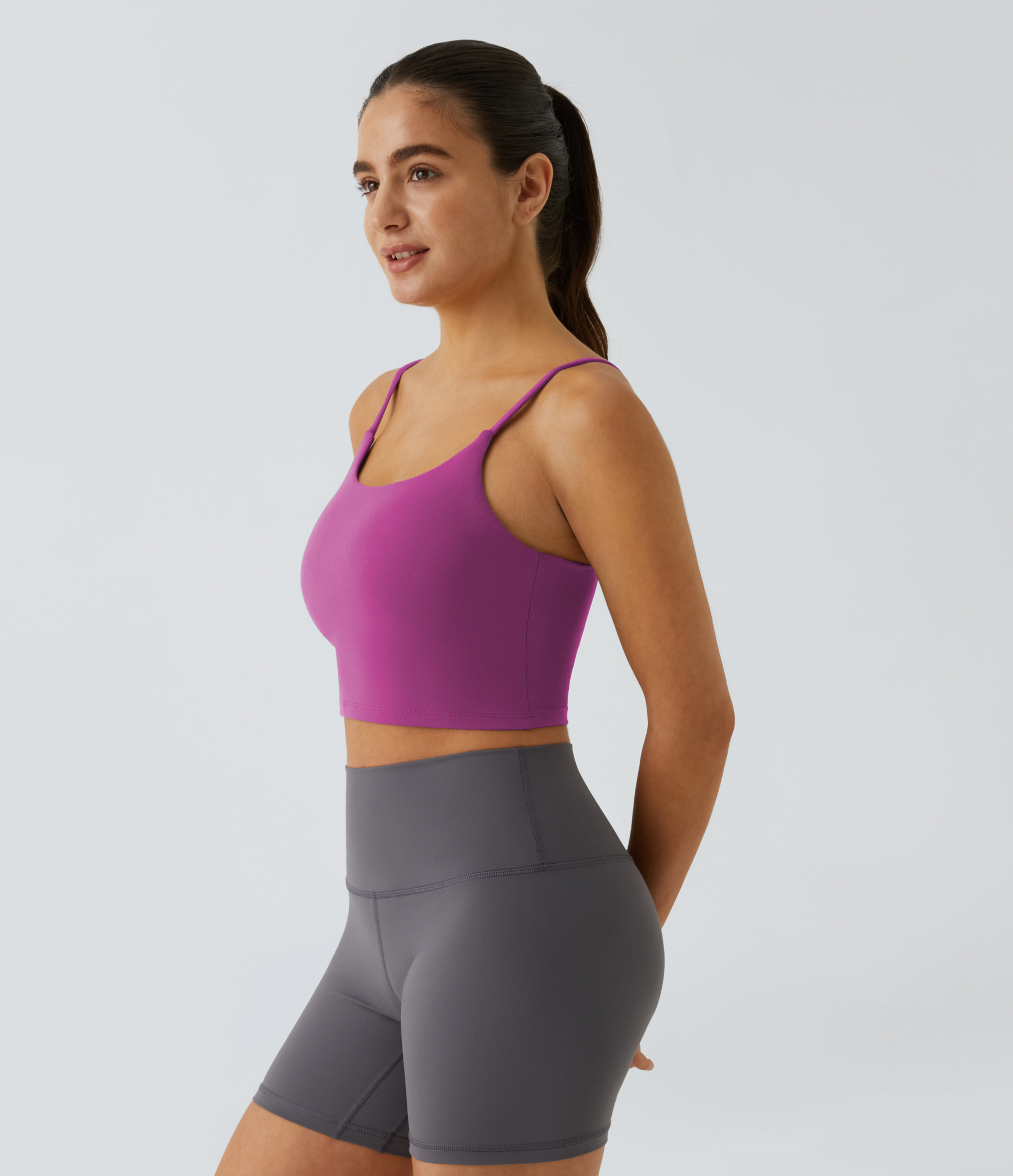 Basic Padded Workout Cropped Low Support Tank Top A-C Cups
