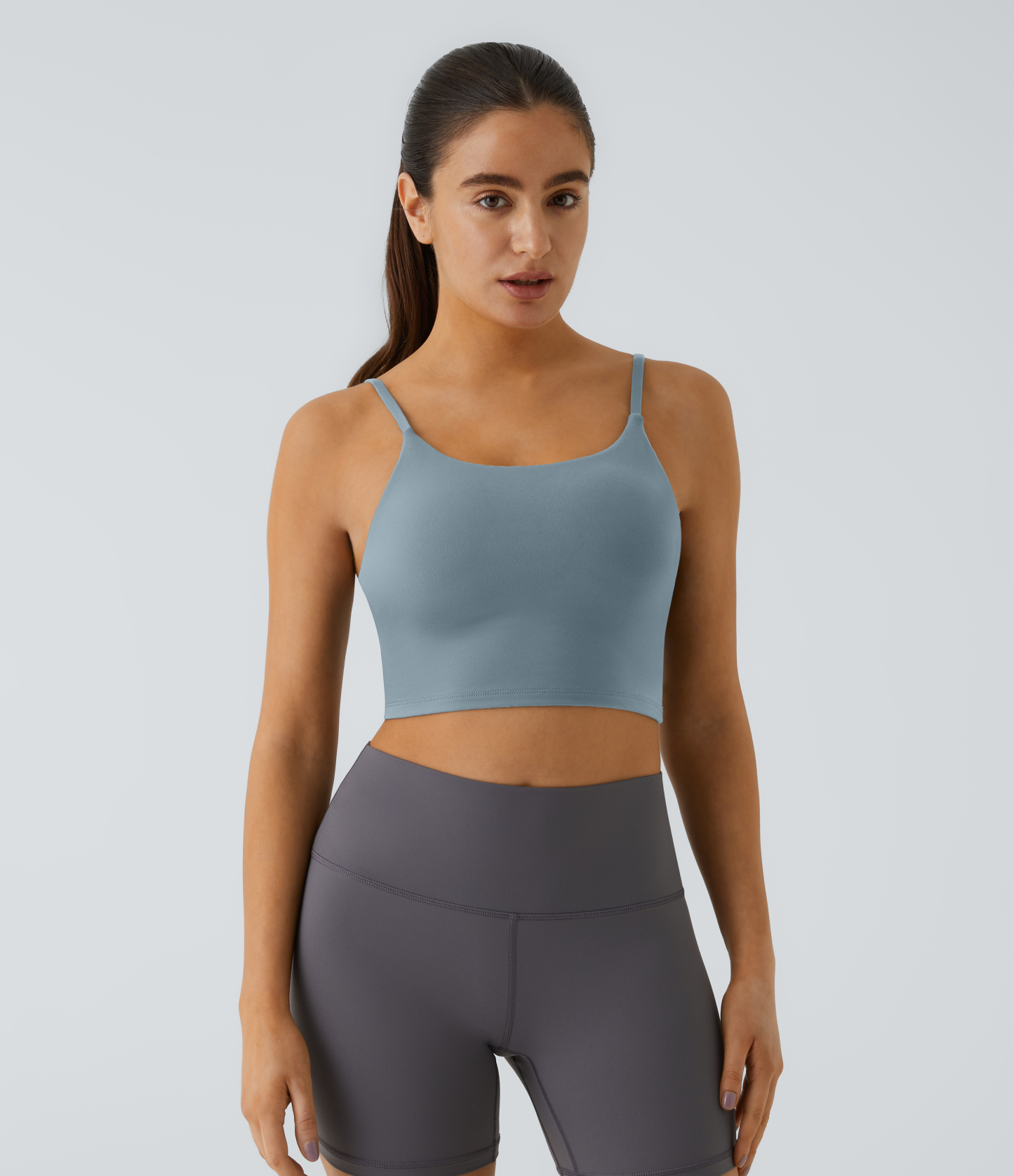 Basic Padded Workout Cropped Low Support Tank Top A-C Cups