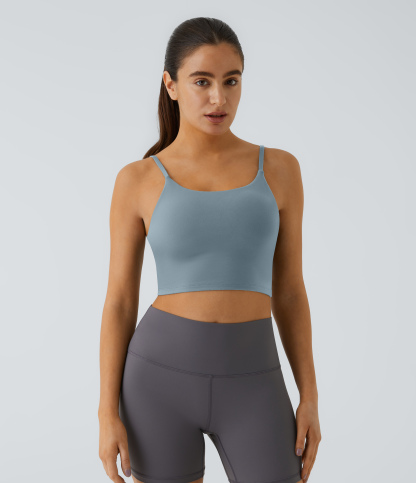 Basic Padded Workout Cropped Low Support Tank Top A-C Cups