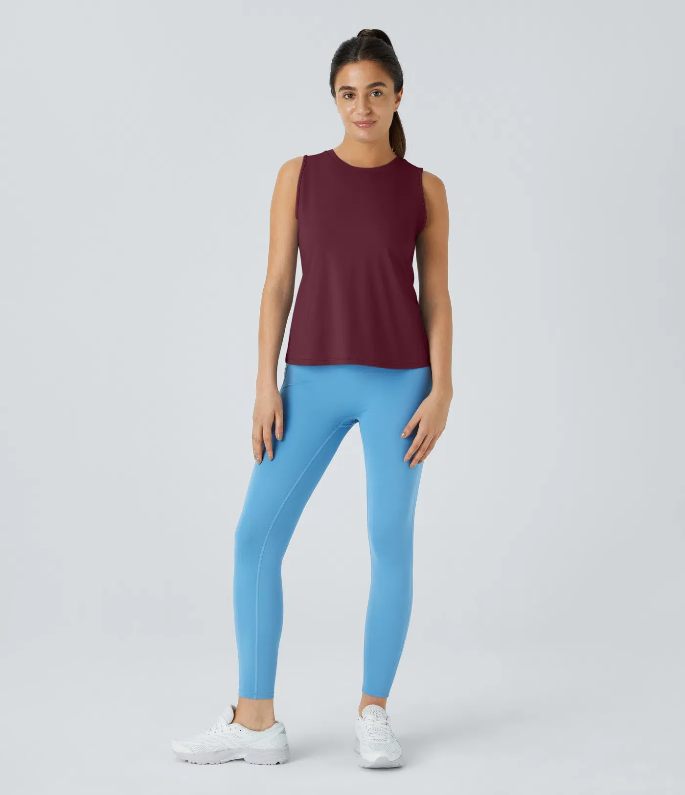 Hollow Cross Hem Solid Color Yoga Vest