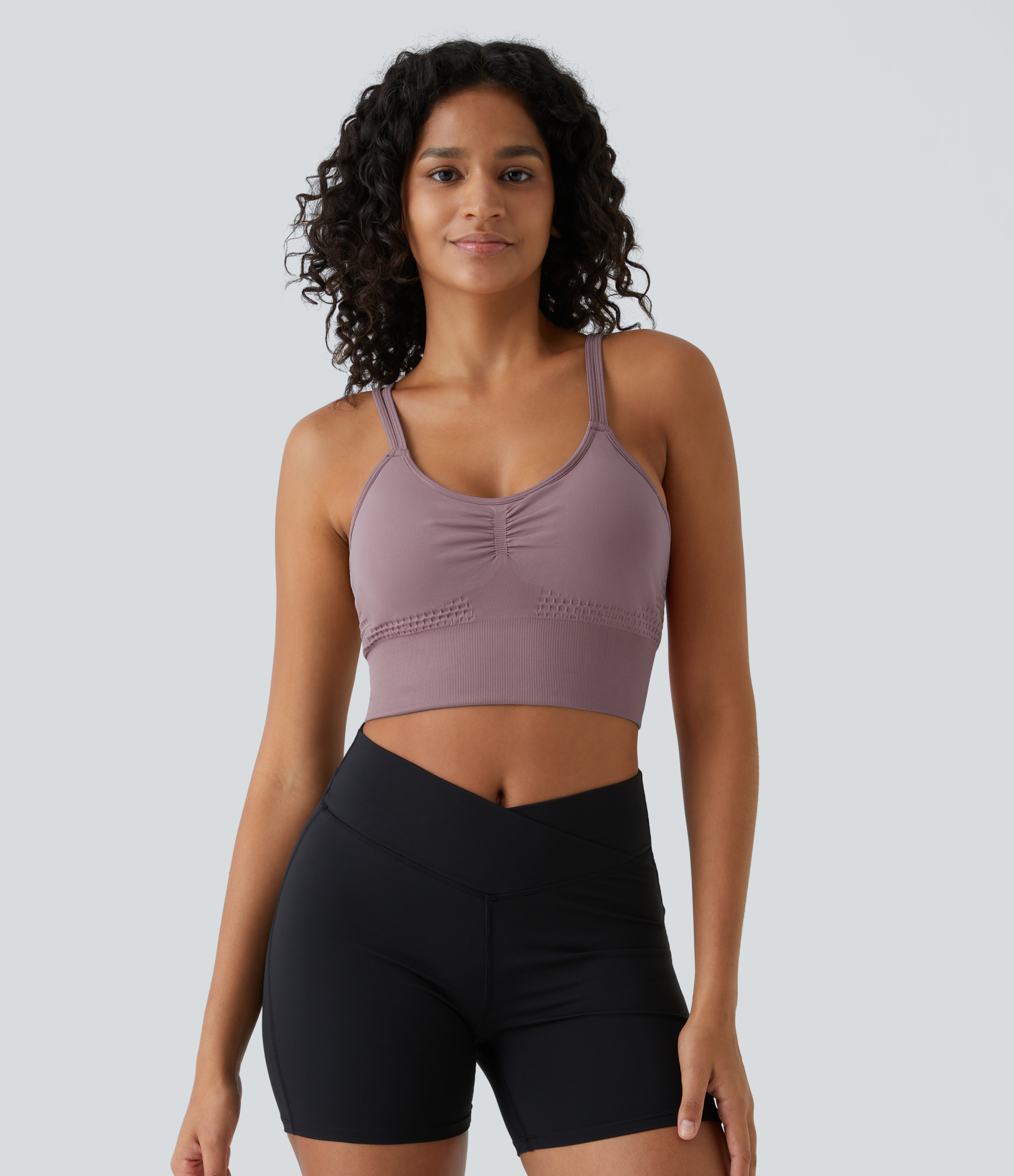 OneForm Seamless Flow Low Support Ruched Double Straps Sports Bra A-C Cups