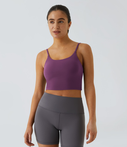Basic Padded Workout Cropped Low Support Tank Top A-C Cups