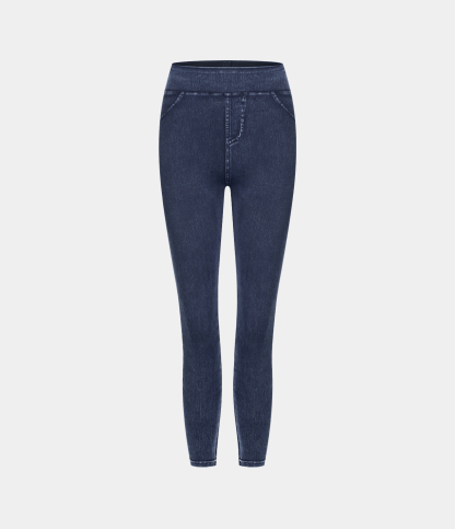 High Waisted Pocket Denim Casual Leggings