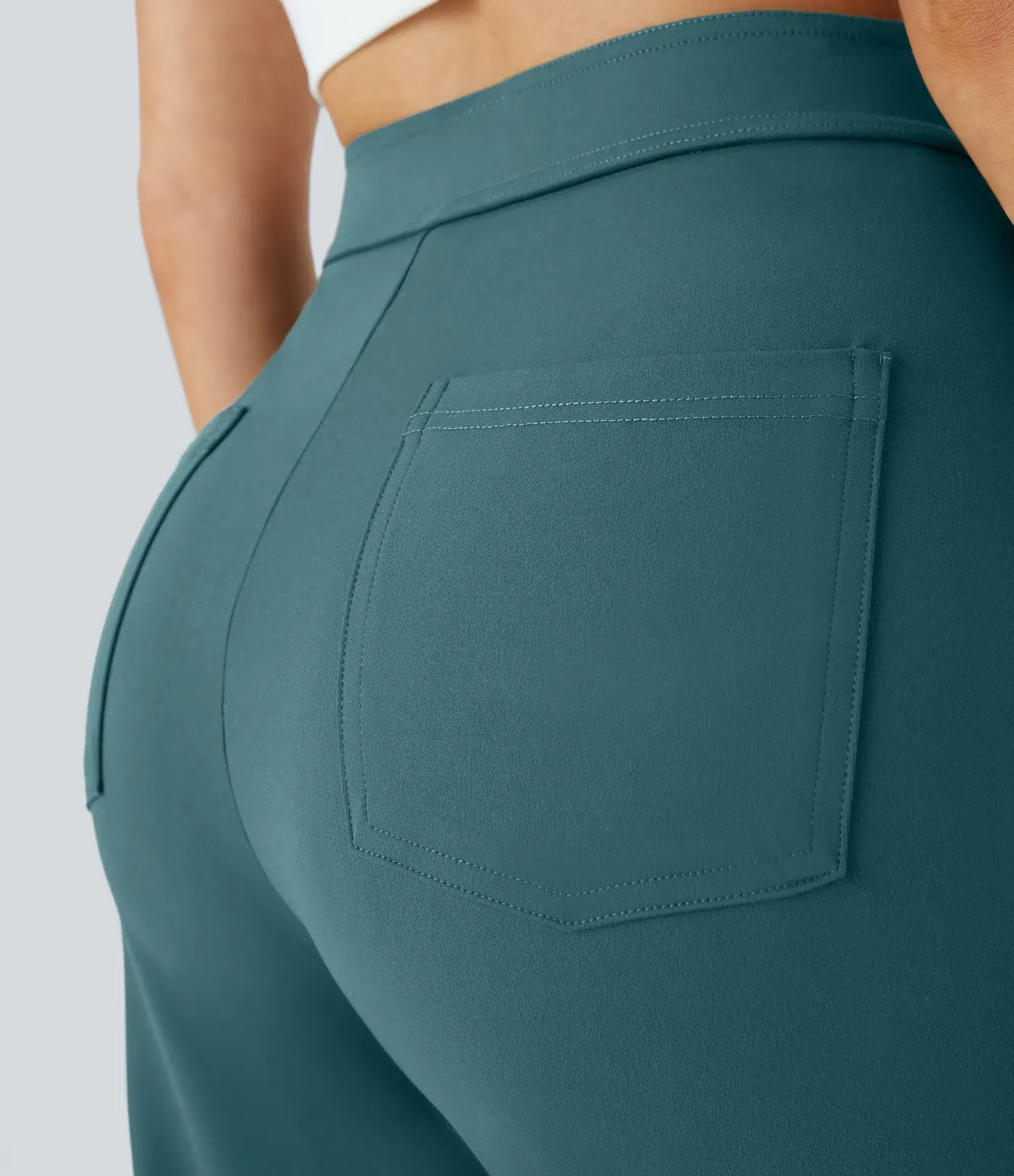 DayStretch High Waisted Pockets Straight Leg Casual Pants