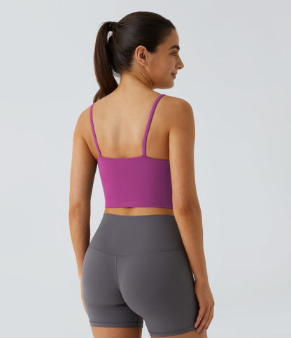 Basic Padded Workout Cropped Low Support Tank Top A-C Cups