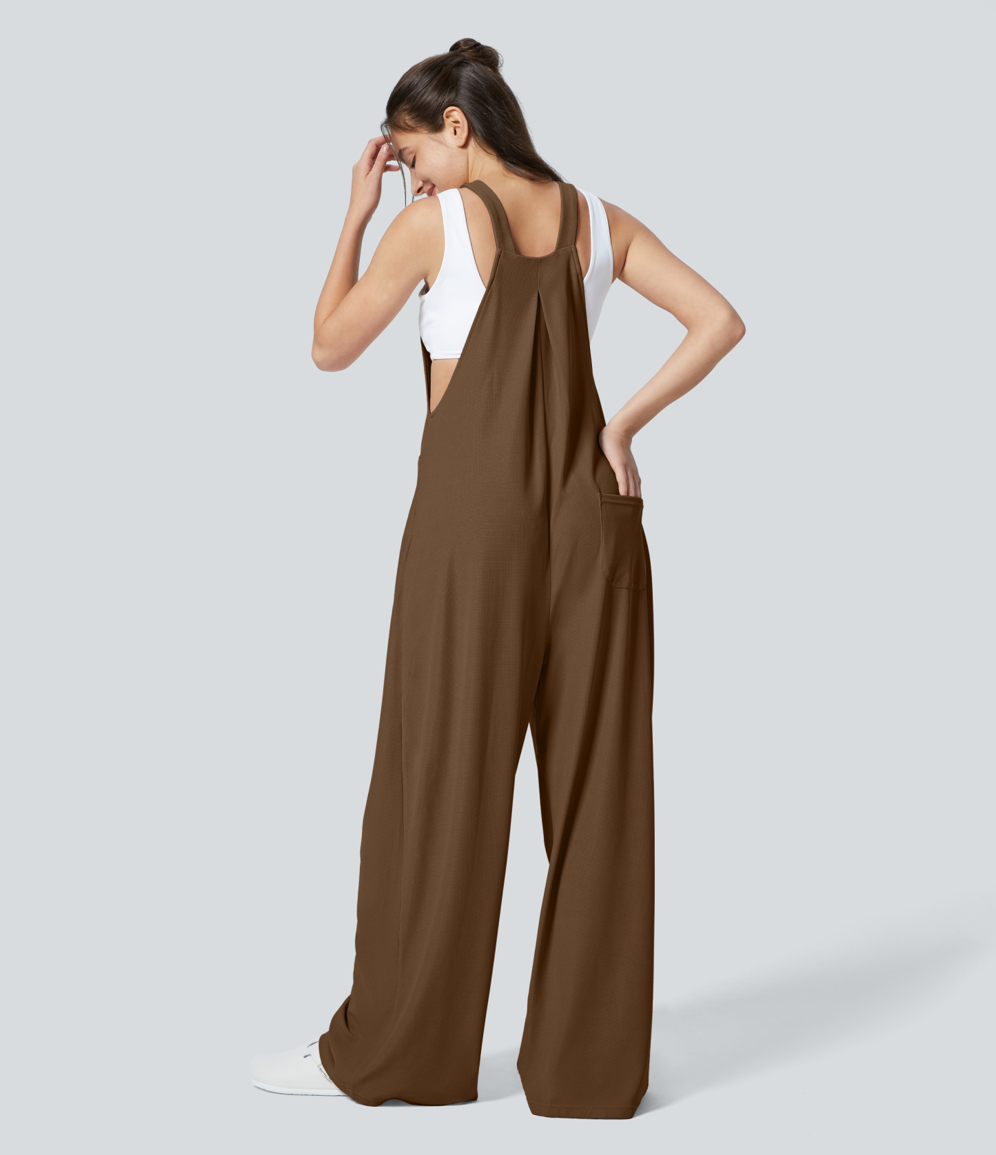 Pockets Waffle Casual Overalls